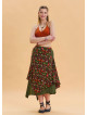 Green Casual Skirt with Elastic Waist and Tie Detail 4521